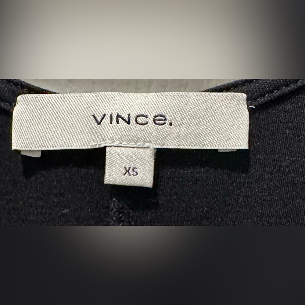Vince. Sleeveless Wrap Black Midi Dress. ZB5 - Picture 6 of 9